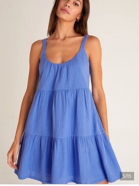 Blue Tiered Cotton Sundress-Z Supply-NWTO 
-Large